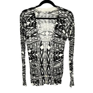 Twelfth Street by Cynthia Vincent Black & White Ikat Cardigan Women's Size Small